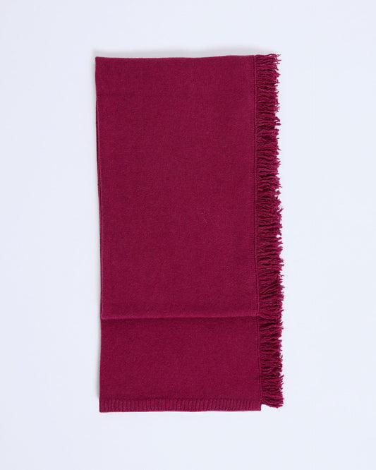 Bufanda Punto Flecos Granate