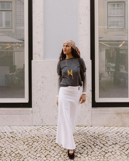 Saia Cinto Fivela Lateral Branco