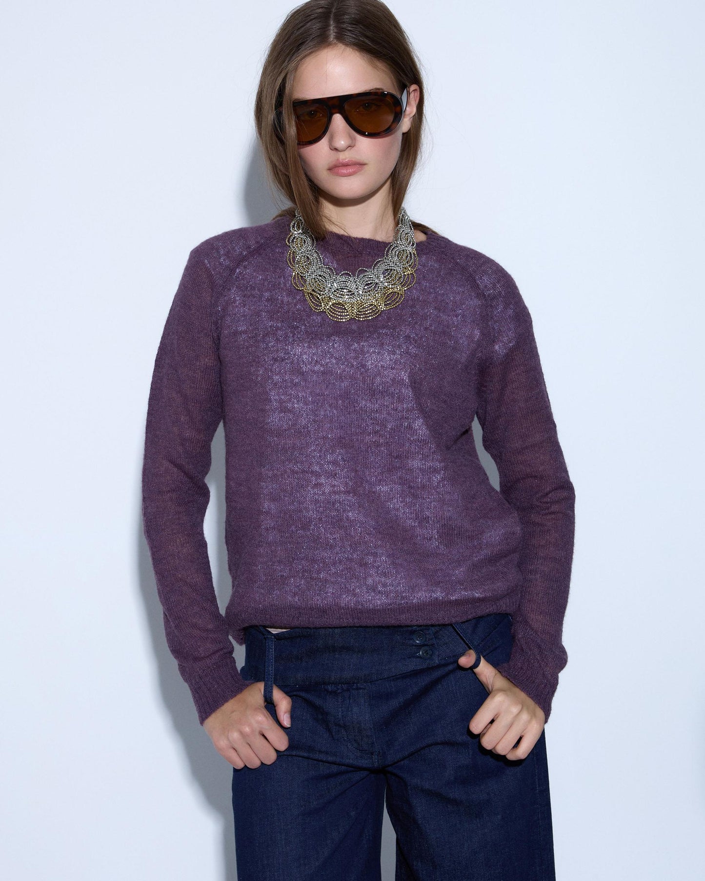 Fine Purple Knit Sweater