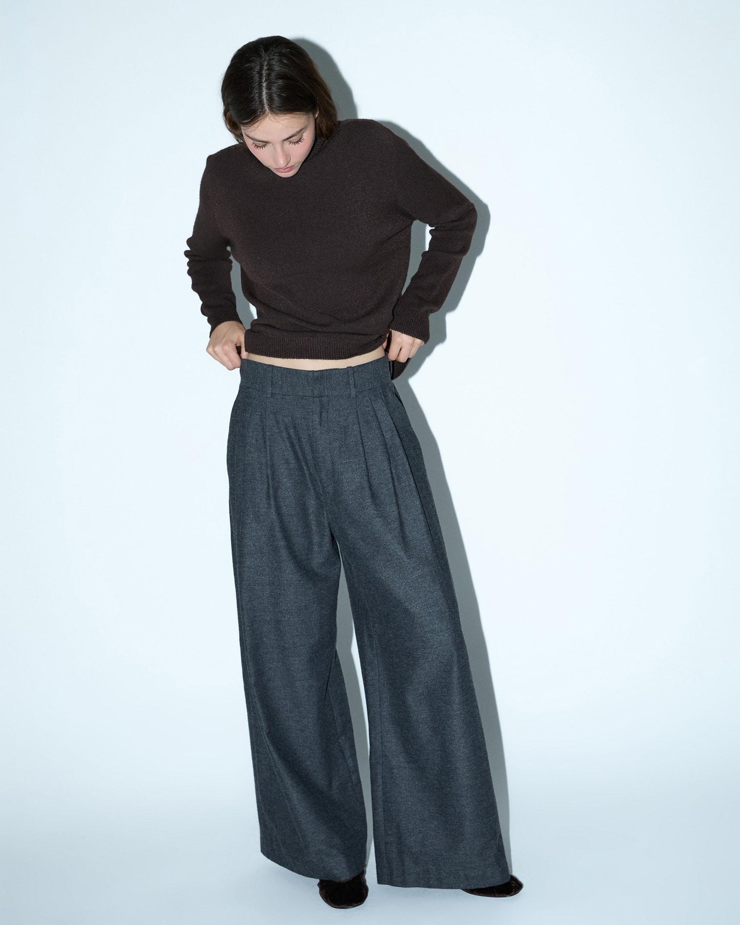 Pantalón Triple Pinza Espiga Antracita