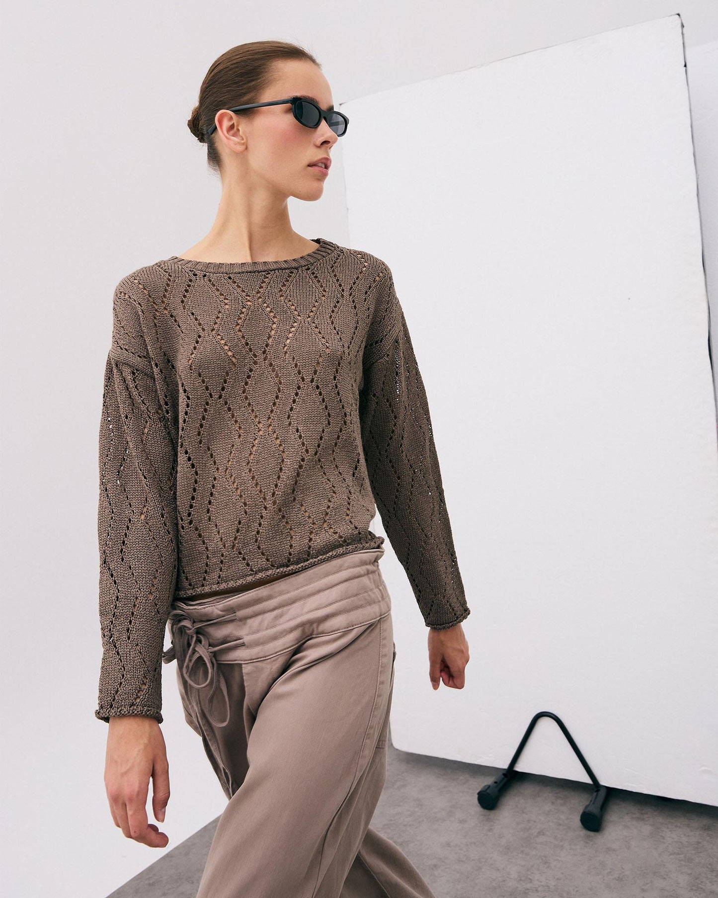 Jersey Die-Cut Rhombus Taupe