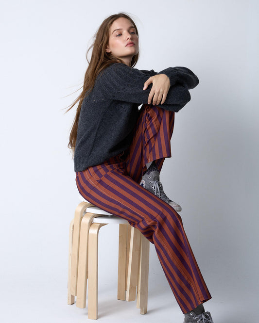 Two-tone Orange Striped Pants