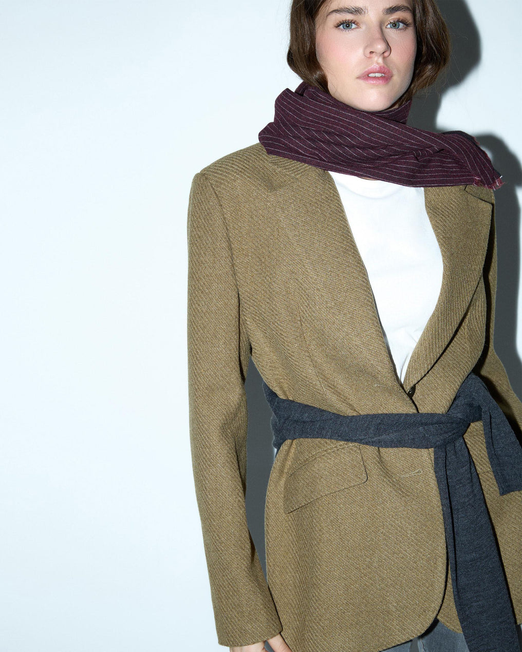 Beige Blazer with Lapel Coat