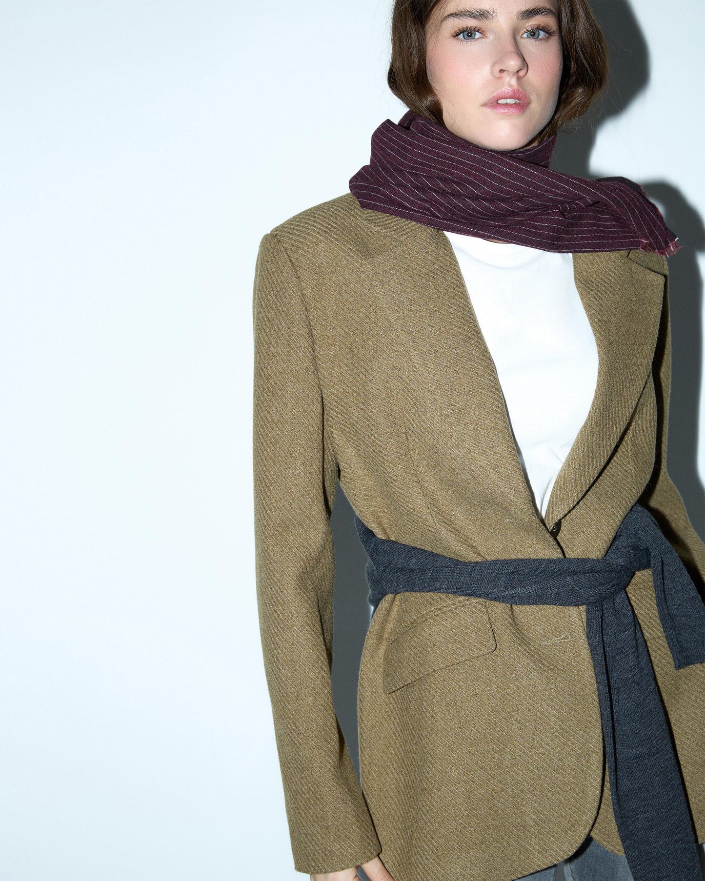 Beige Blazer with Lapel Coat