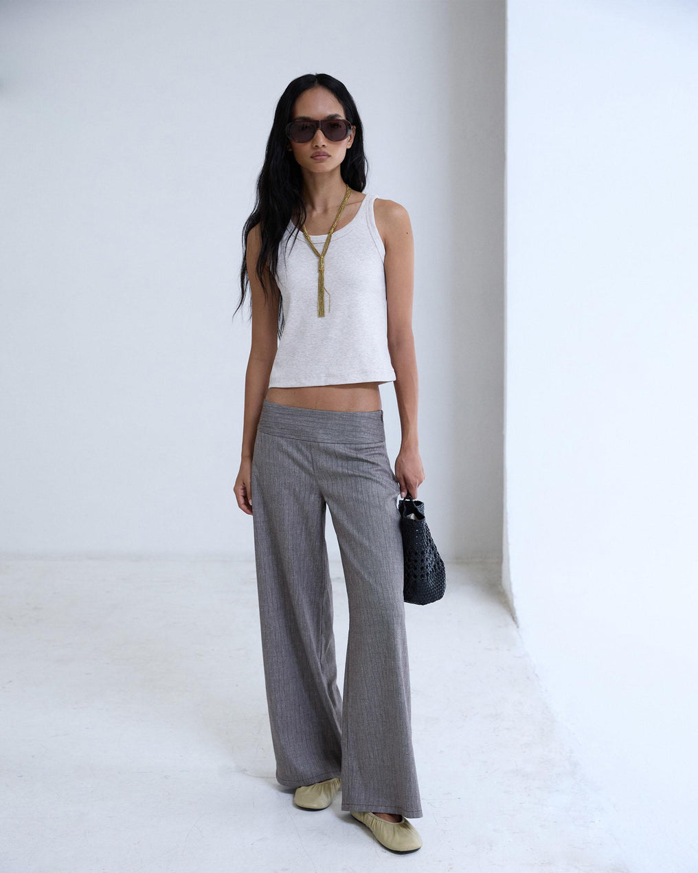 Pantalón Cinturilla Fajin Rayas Taupe