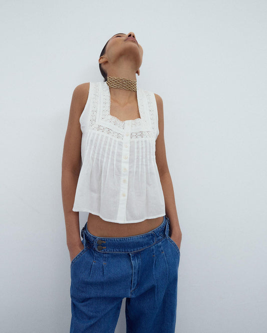 Top Puntillas Blanco