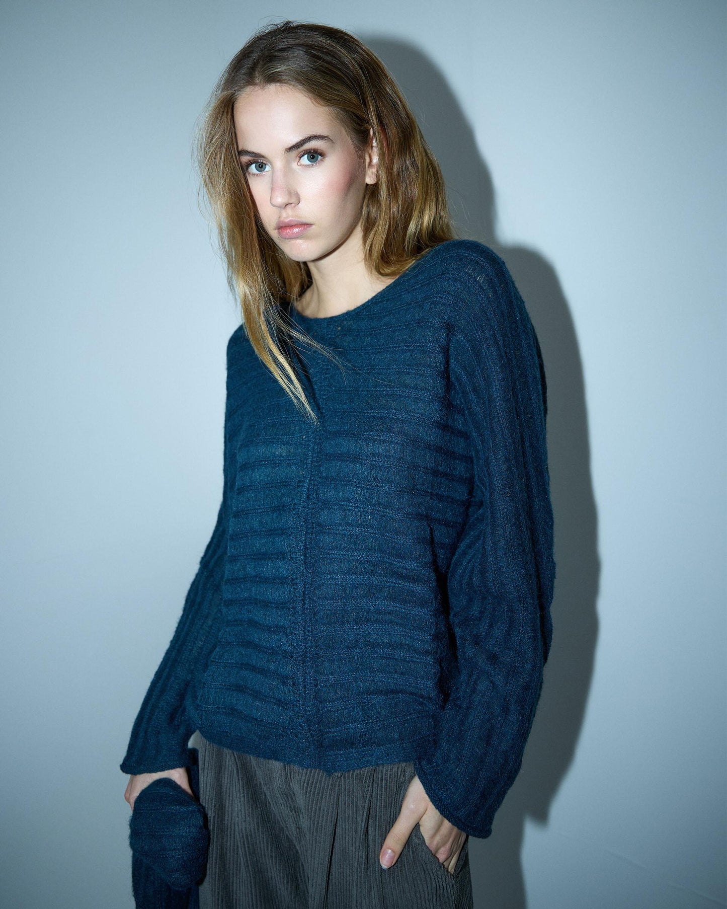 Jersey Rayas Costura Petróleo