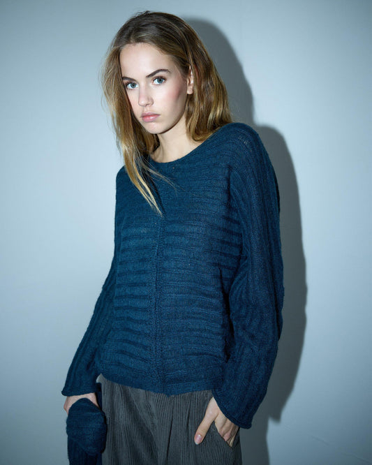 Jersey Rayas Costura Petróleo