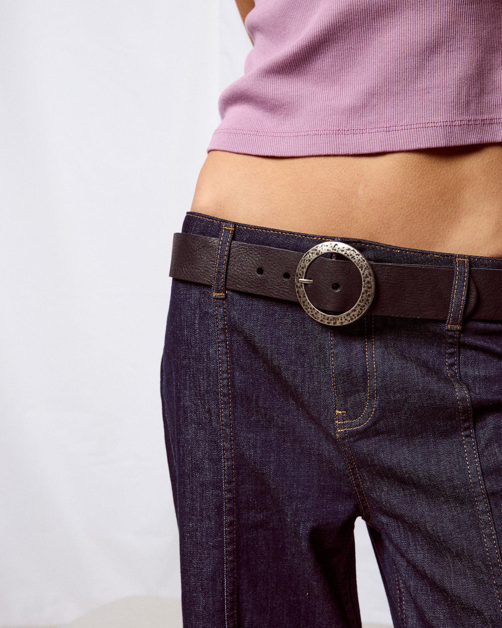 Cinturón Piel  Liso Hebilla Negro