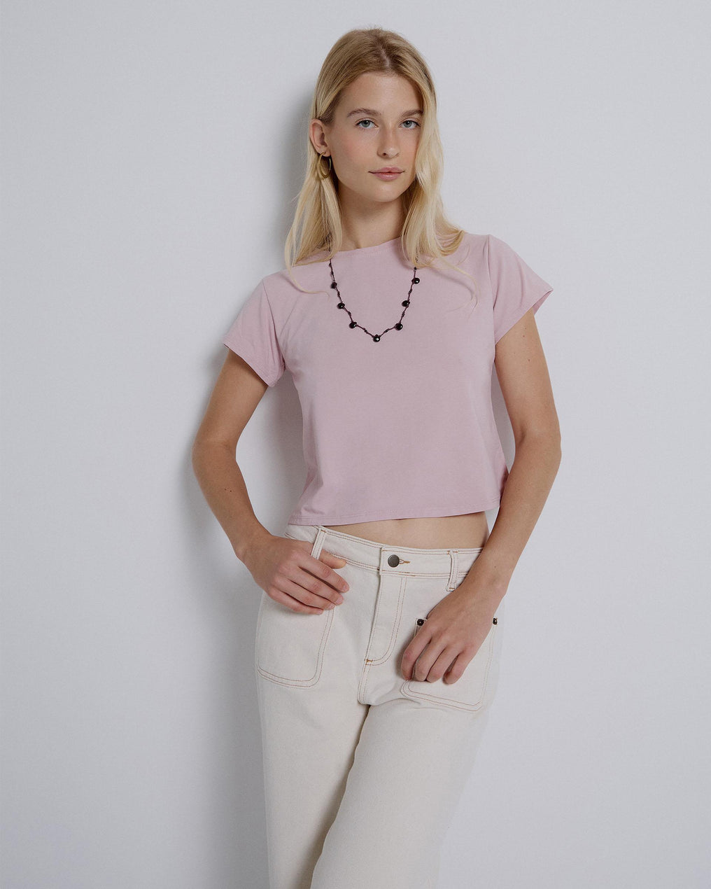 Pink Round Neck T-shirt