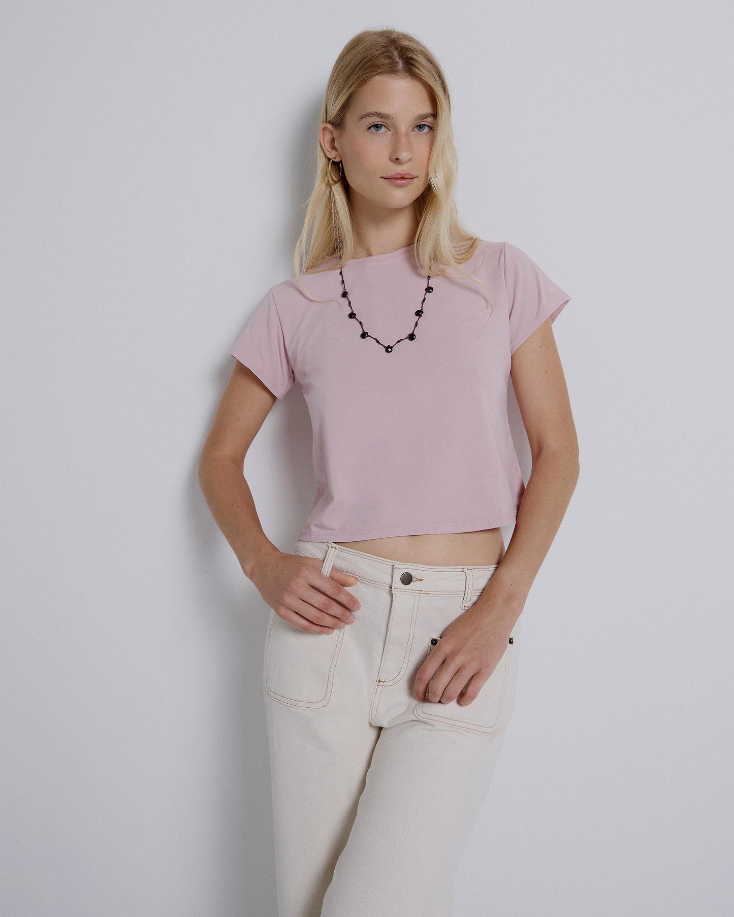 Pink Round Neck T-shirt