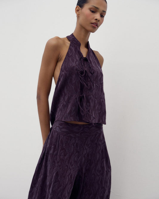 Top Halter Lazadas Jacquard Morado
