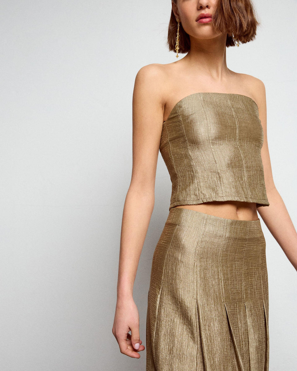 Top Palabra De Honor Costuras Verde