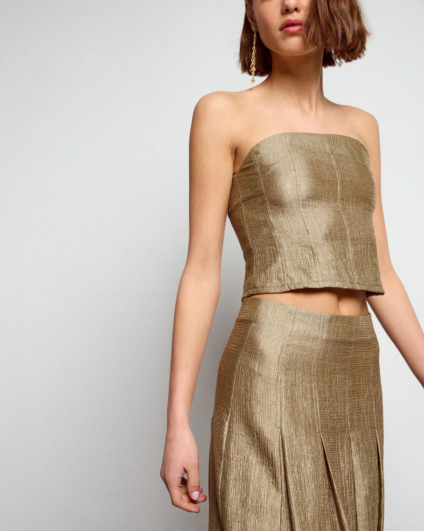 Top Palabra De Honor Costuras Verde