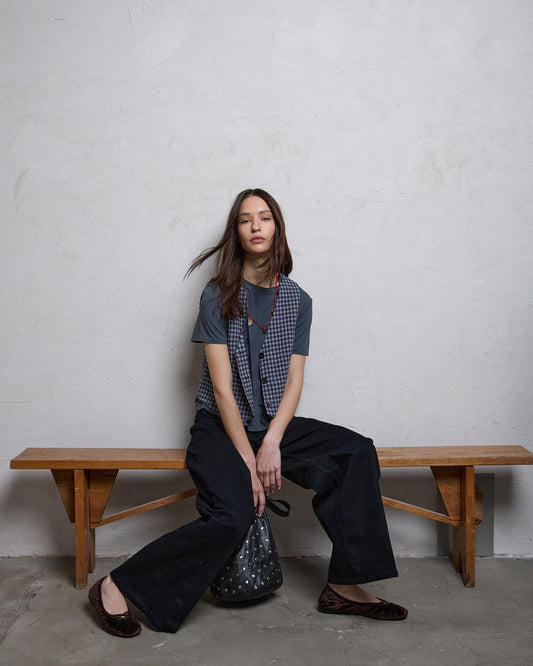 Chaleco Sastre Cuadros Azul