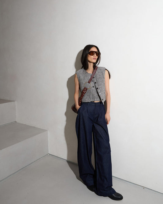 Chaleco Guateado Espiga Taupe