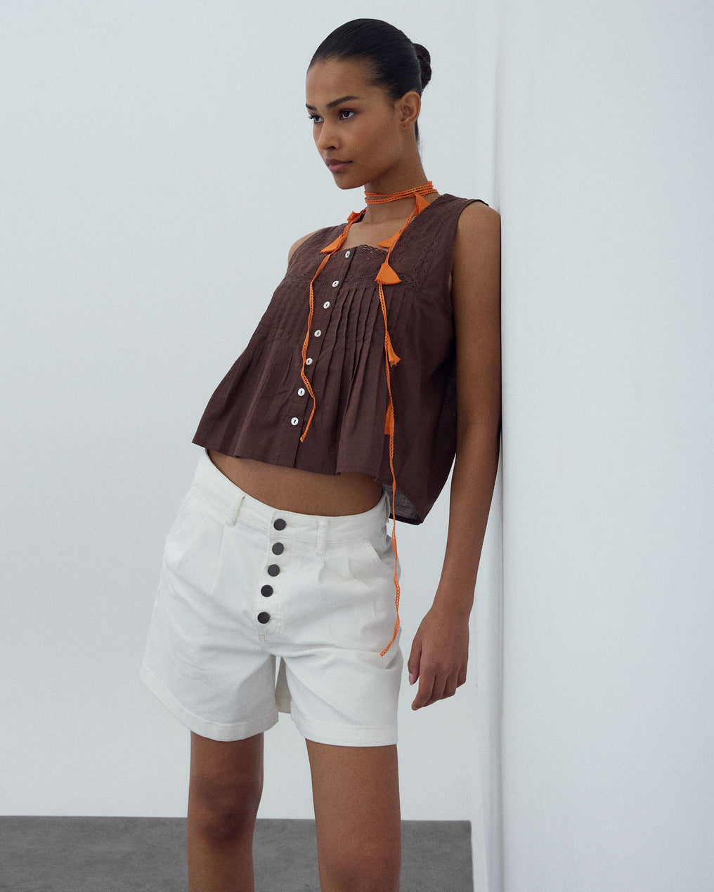 Brown Lace Tops
