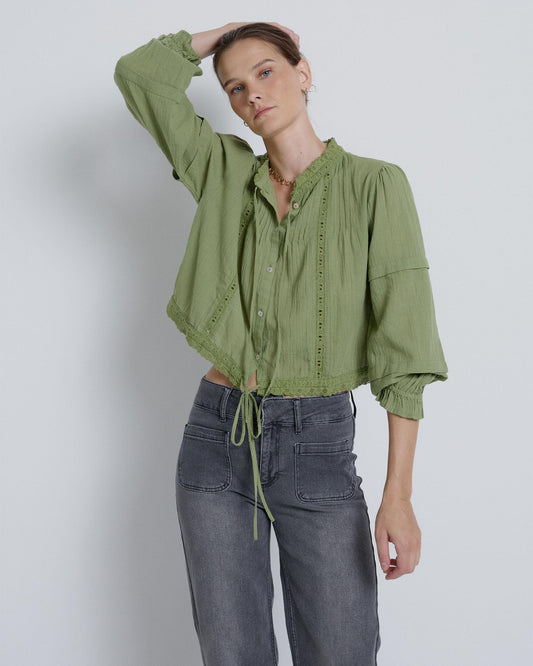 Blusa Puntillas Lazadas Verde