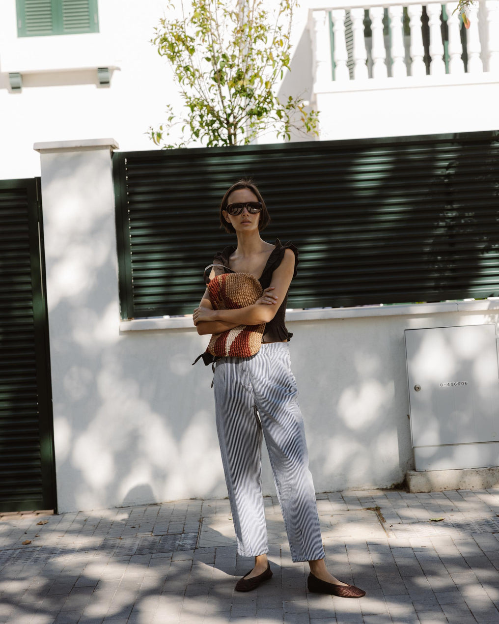 Blue Striped Balloon Jeans