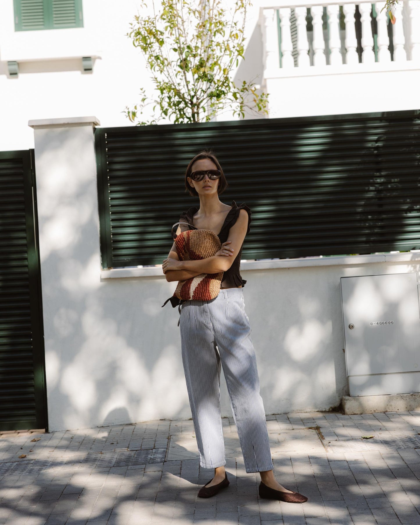Blue Striped Balloon Jeans