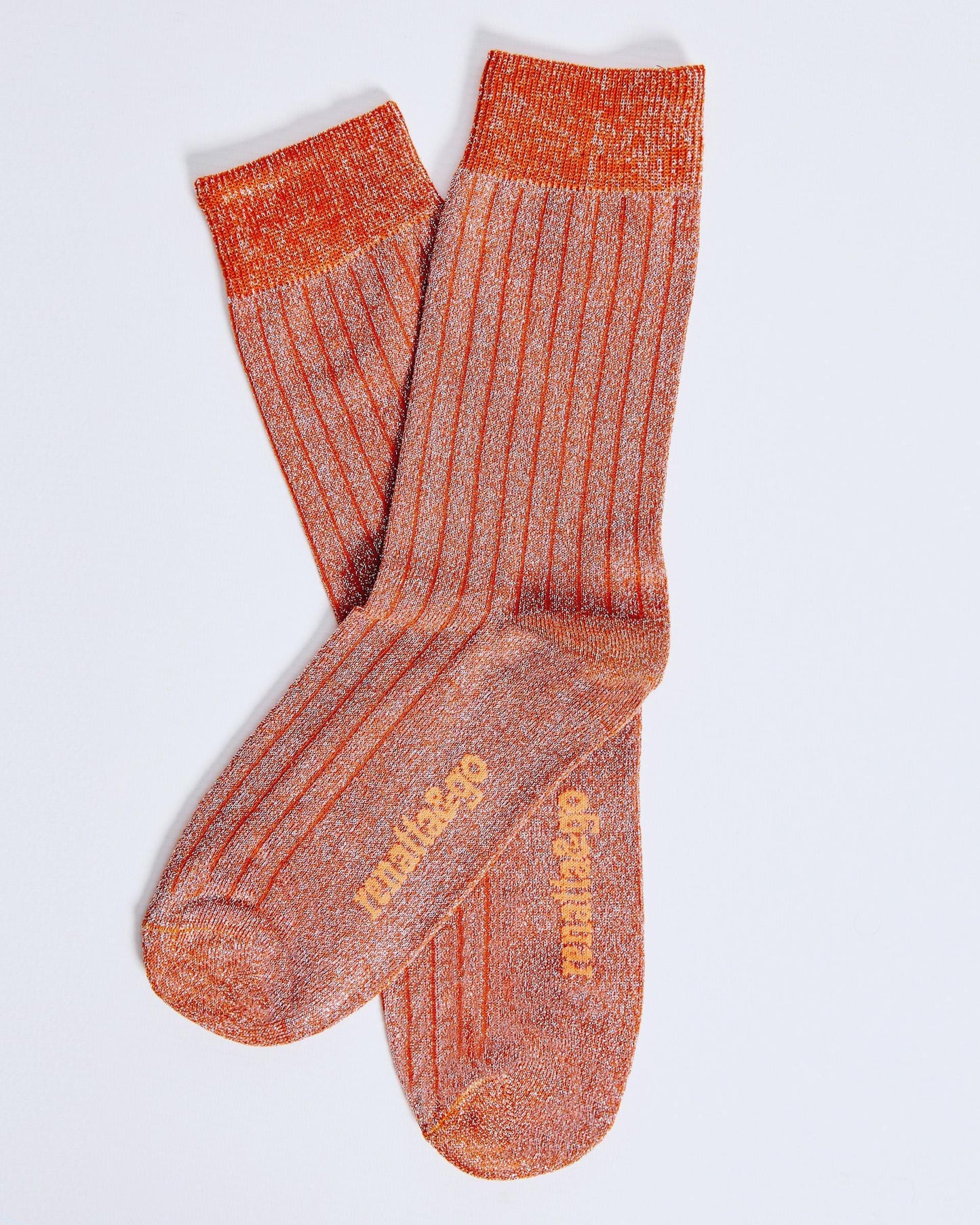 Calcetines Media Caña Lurex Naranja