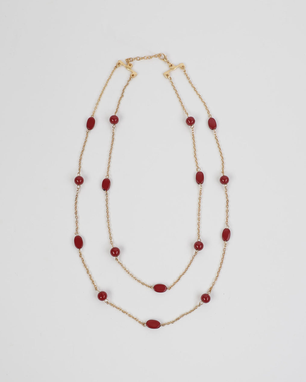 Collar Cadenas Piedras Oro