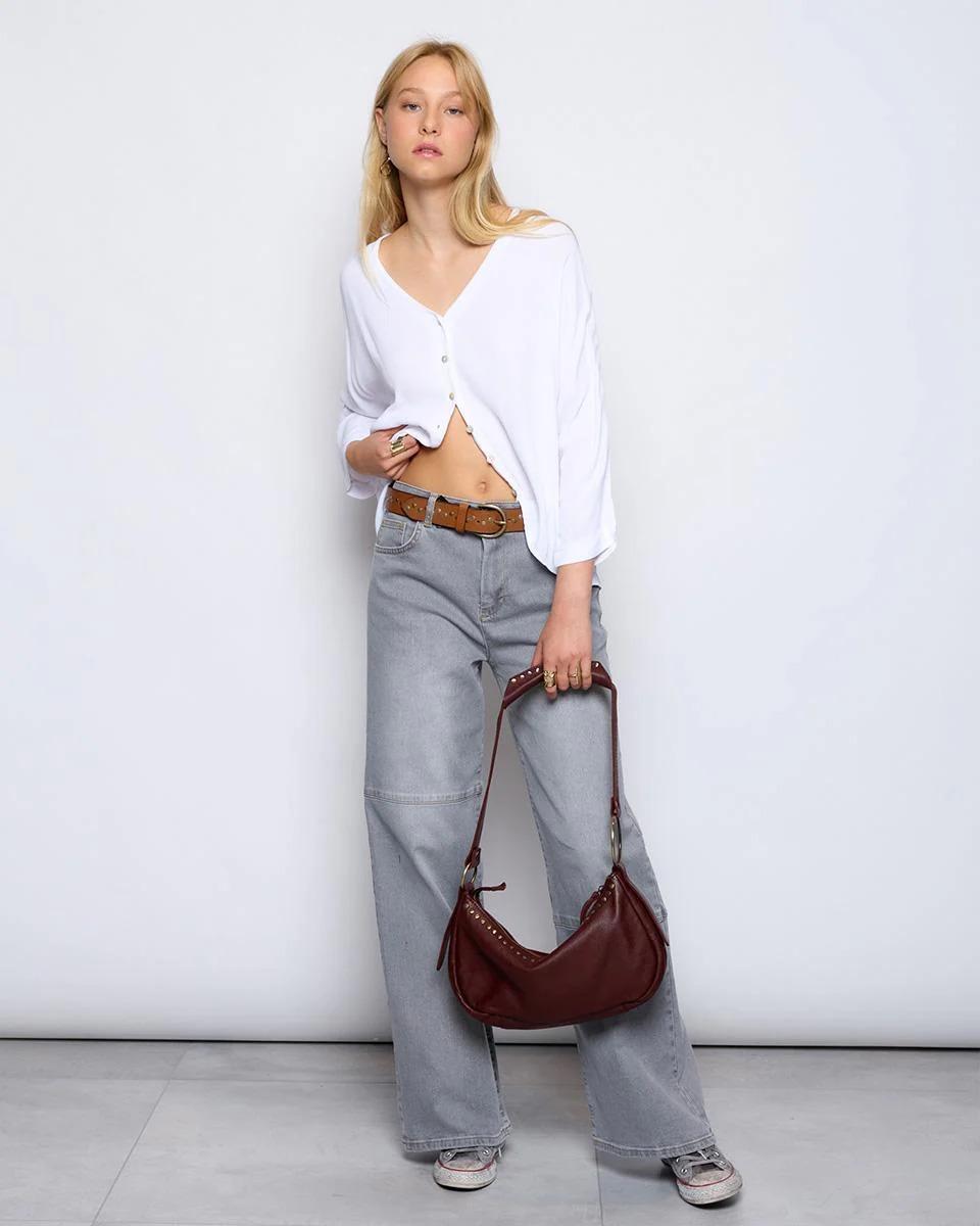 Blusa Básica Escote Pico Blanca