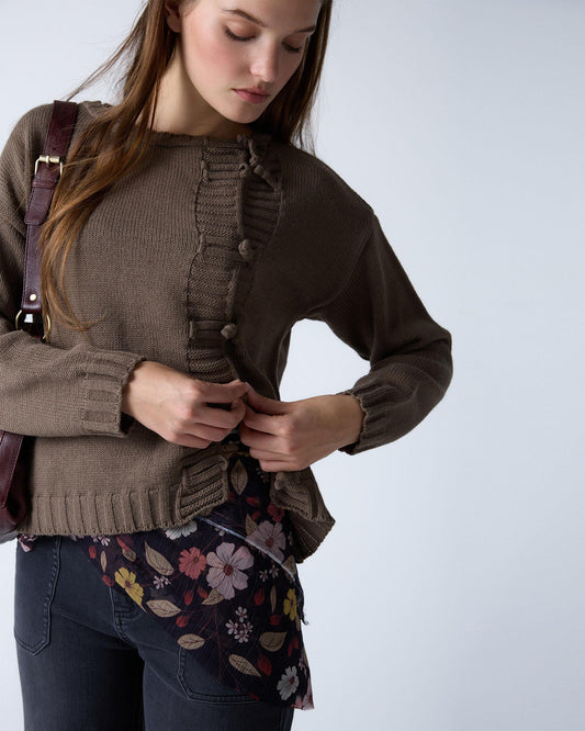 Chaqueta Punto Japo Taupe