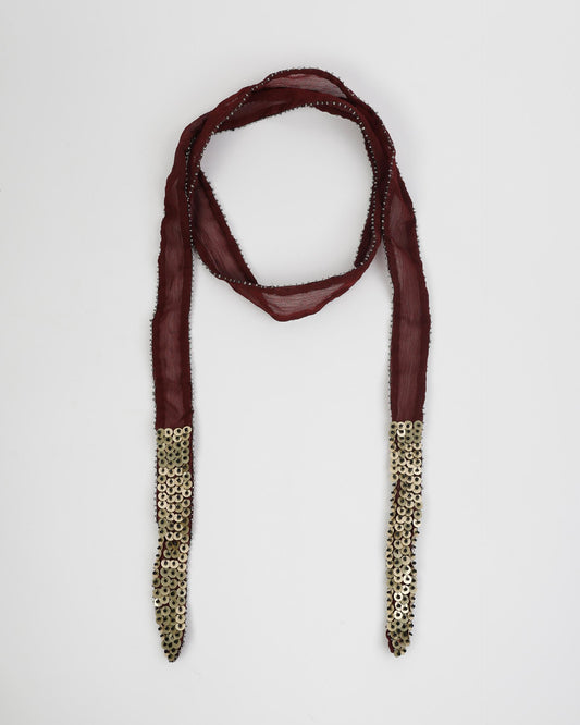 Collar Organza Lentejuelas Granate