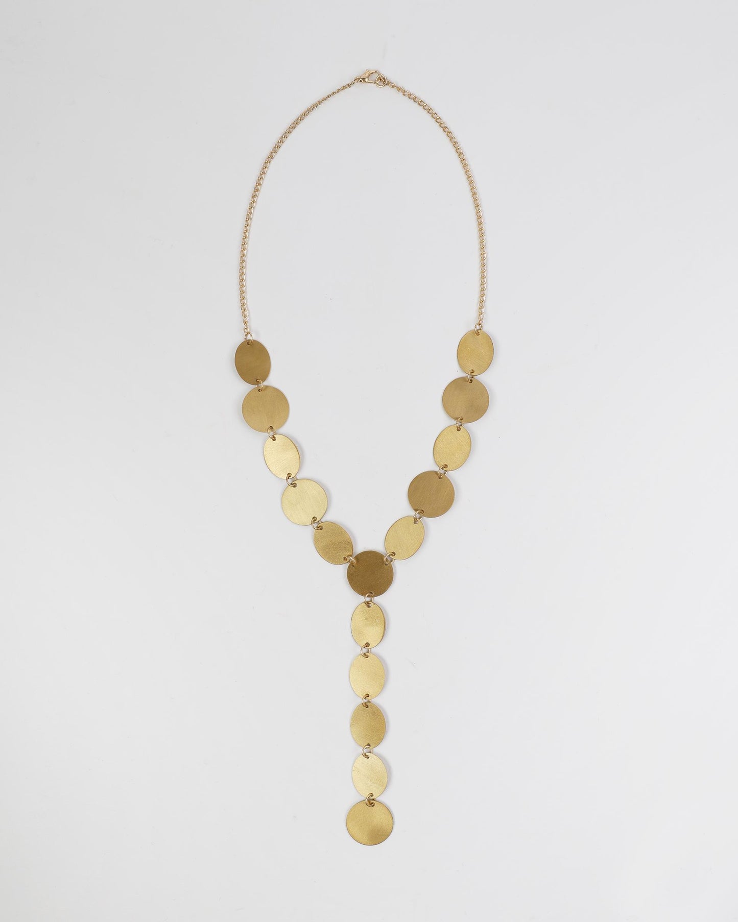 Gold Circles Tie Necklace
