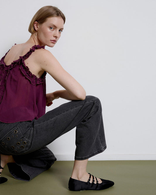 Jeans Back Pocket Rings Anthracite