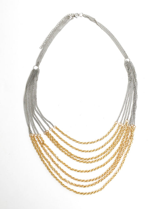 Colar de corrente combinada dourada