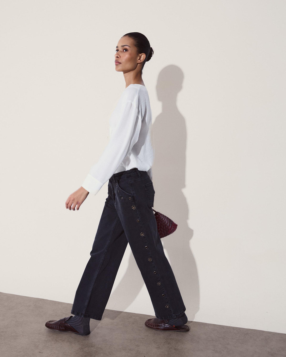 Jeans Tachuelas Estrellas Negro