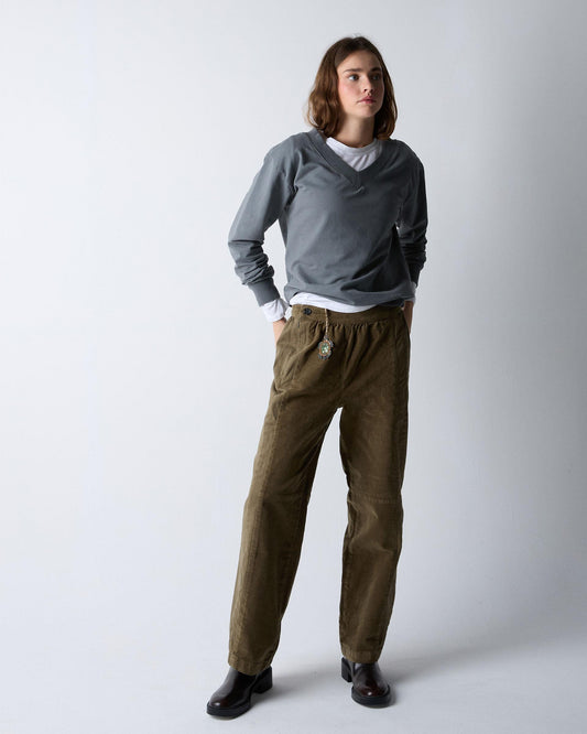 Sudadera Cuello Pico Gris