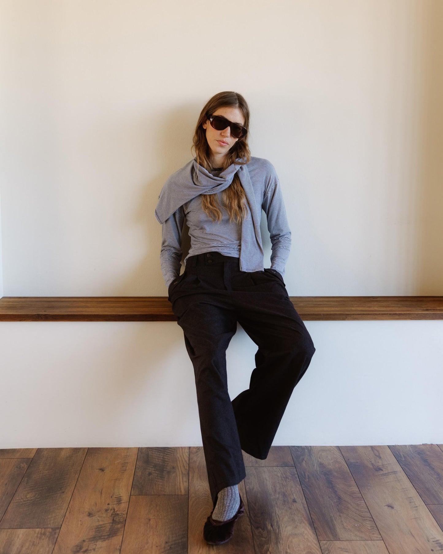 Camiseta Rayas Contraste Cuello Blanco