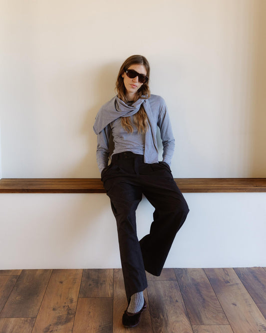 T-shirt Riscas Contraste Gola Branco