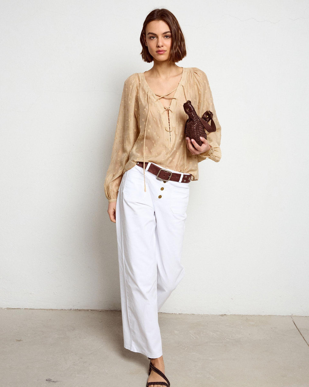 White Patch Pocket Jeans