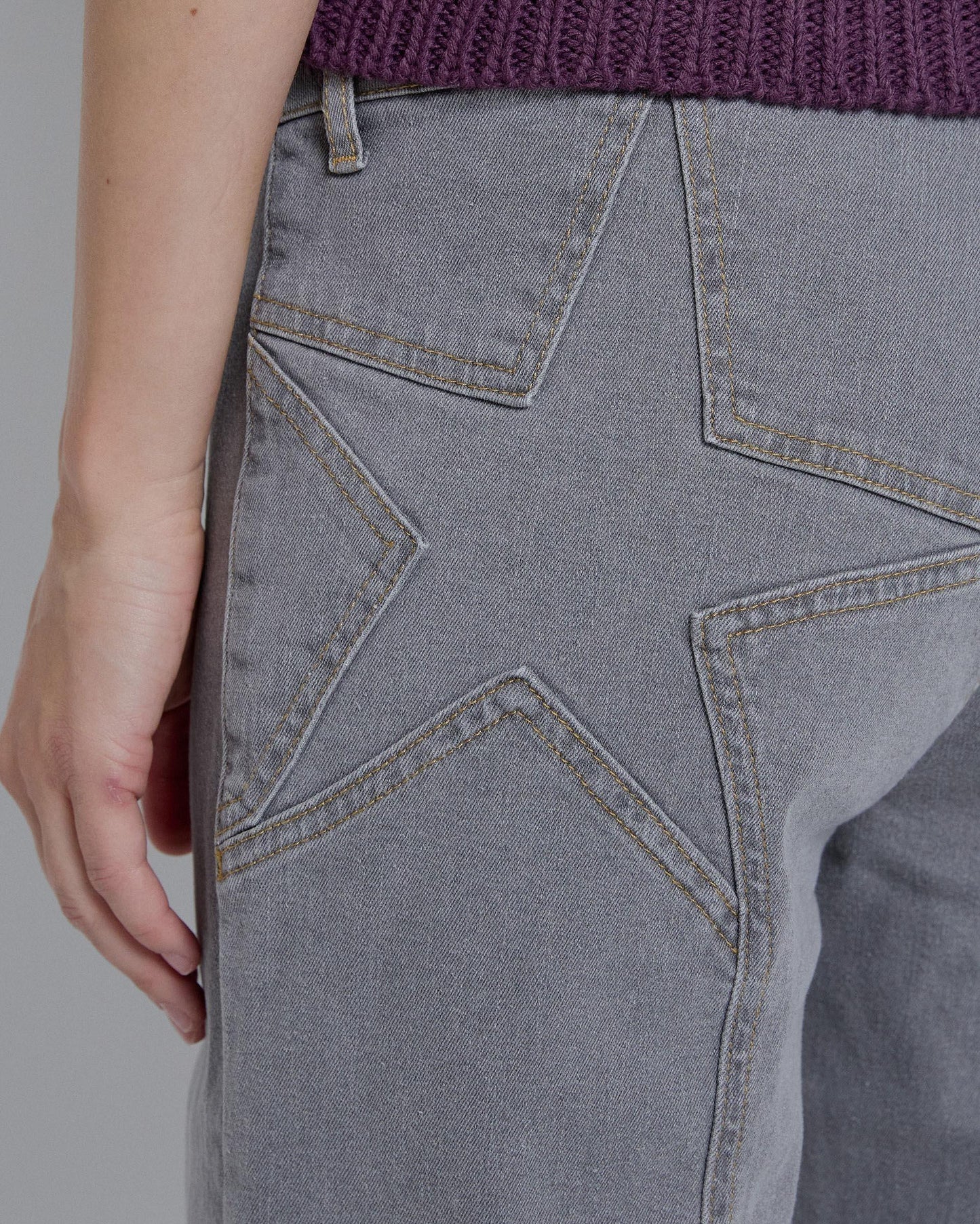 Jeans Estrellas Traseras Gris