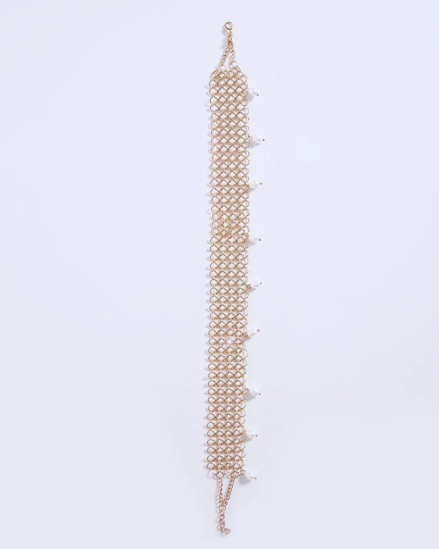 Choker Rejilla Perlas Oro