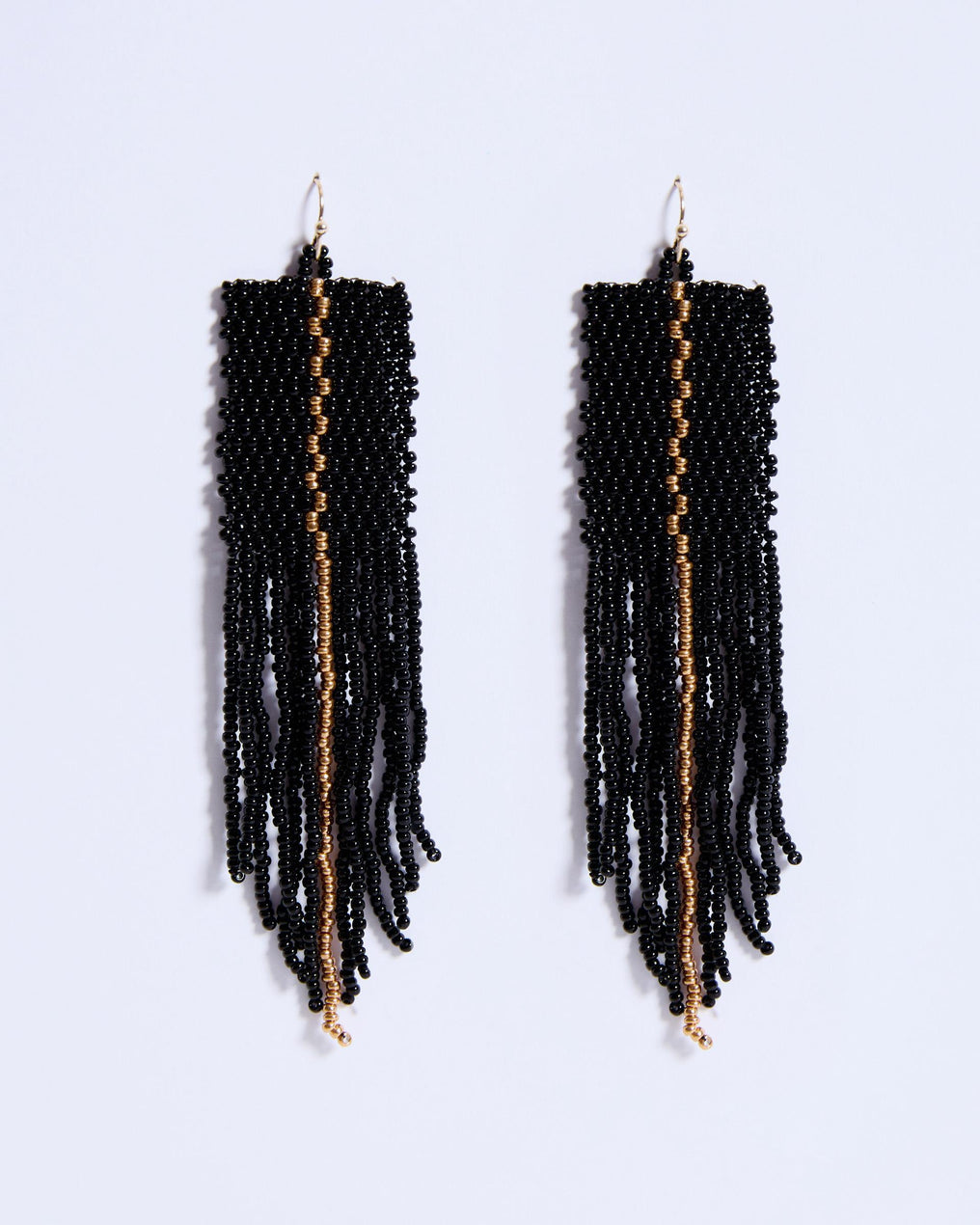 Black Ethnic Rectangular Earrings