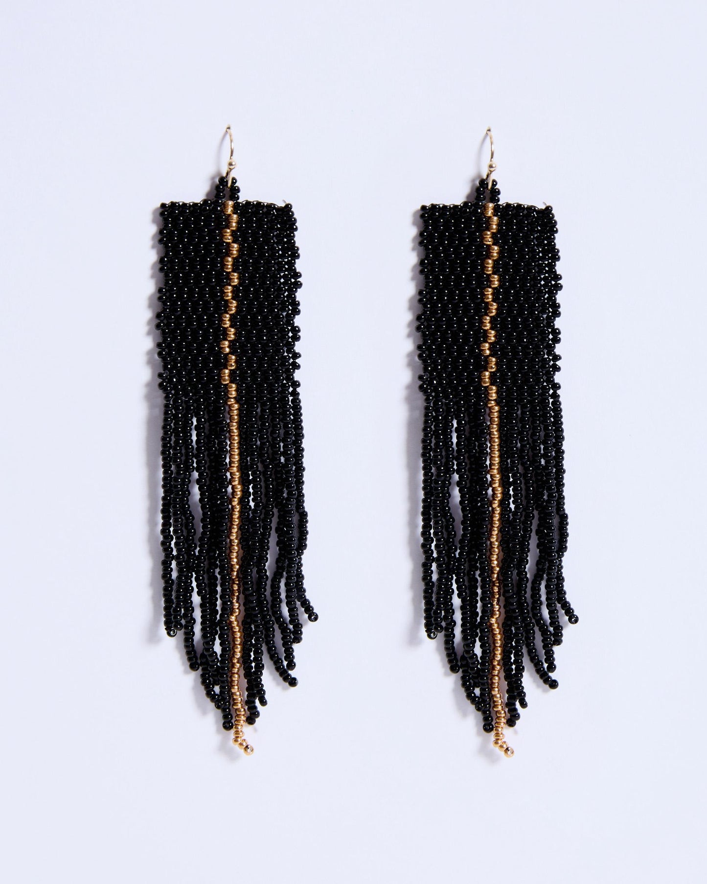 Black Ethnic Rectangular Earrings