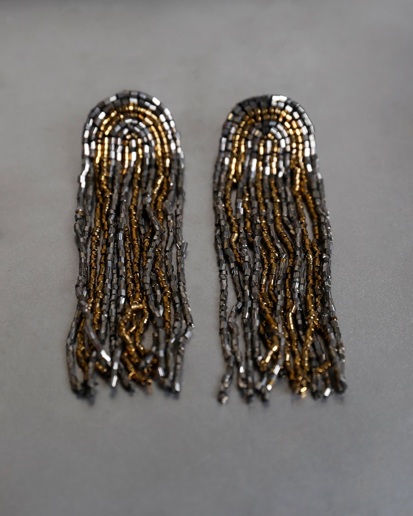 Gold Semicircle Strap Earrings