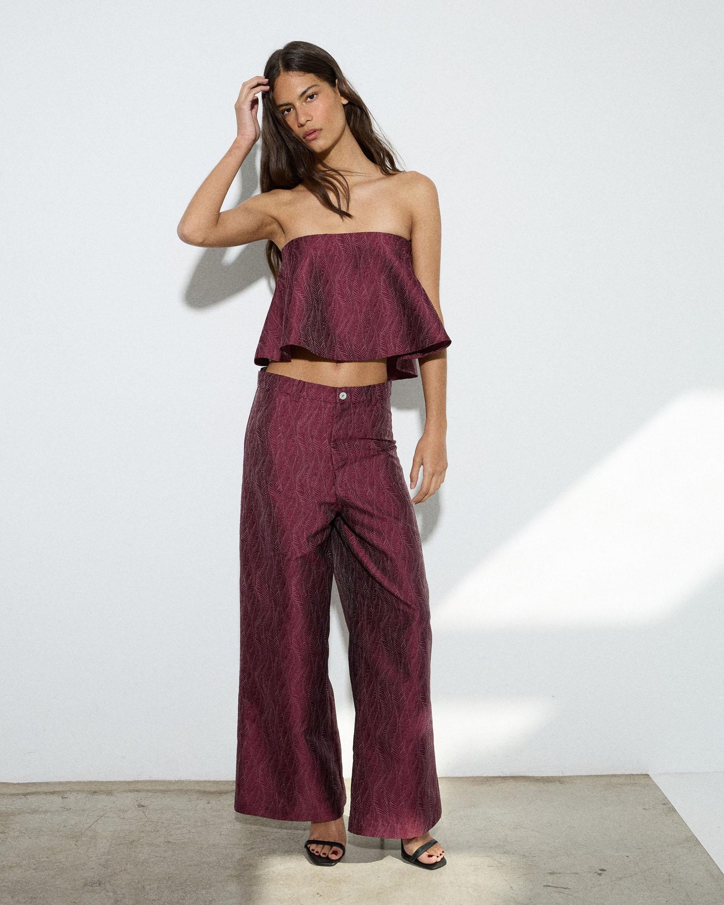 Garnet Textured Trousers
