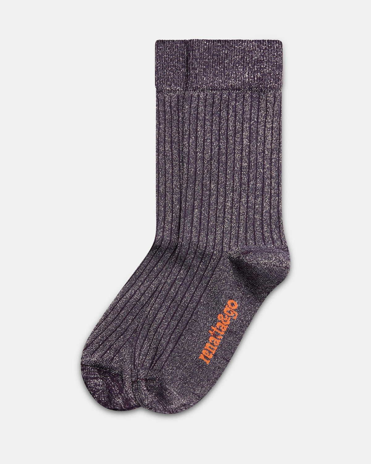 Calcetines Media Caña Lurex Morado