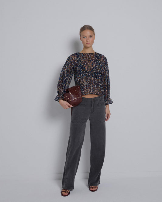 Tencel Pants with Gray Pockets