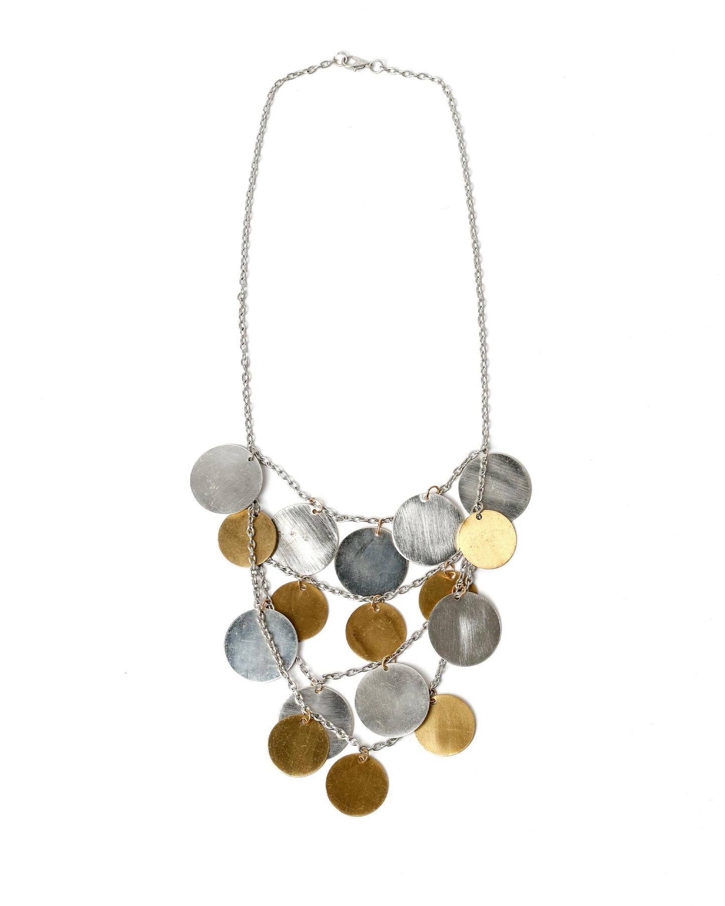 Gold Mix Plate Necklace