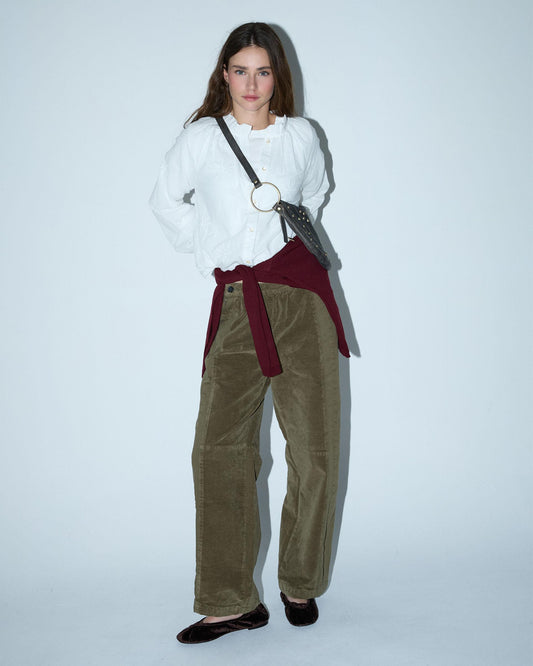 Velvetone Trousers Dark Green Contrast