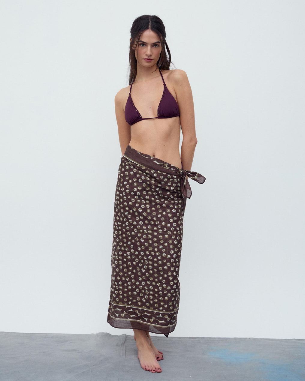 Top Bikini Tachuelas Morado