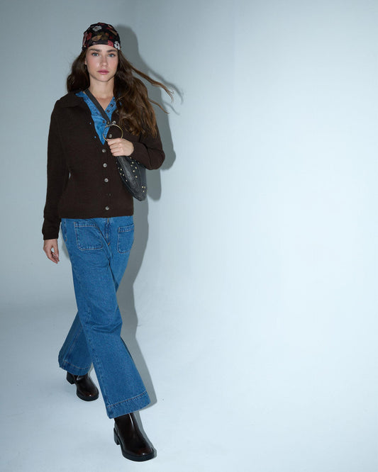 Light Blue Front Zip Jeans