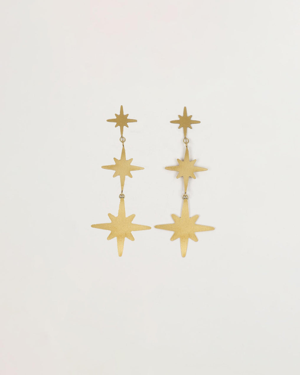 Brincos de Ouro Tripla Estrela